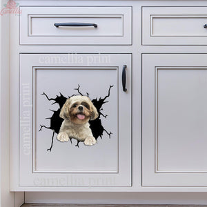 Shih Tzu Crack Decal For Rear Window Wiper Happy Sticker Designs Box Gift
