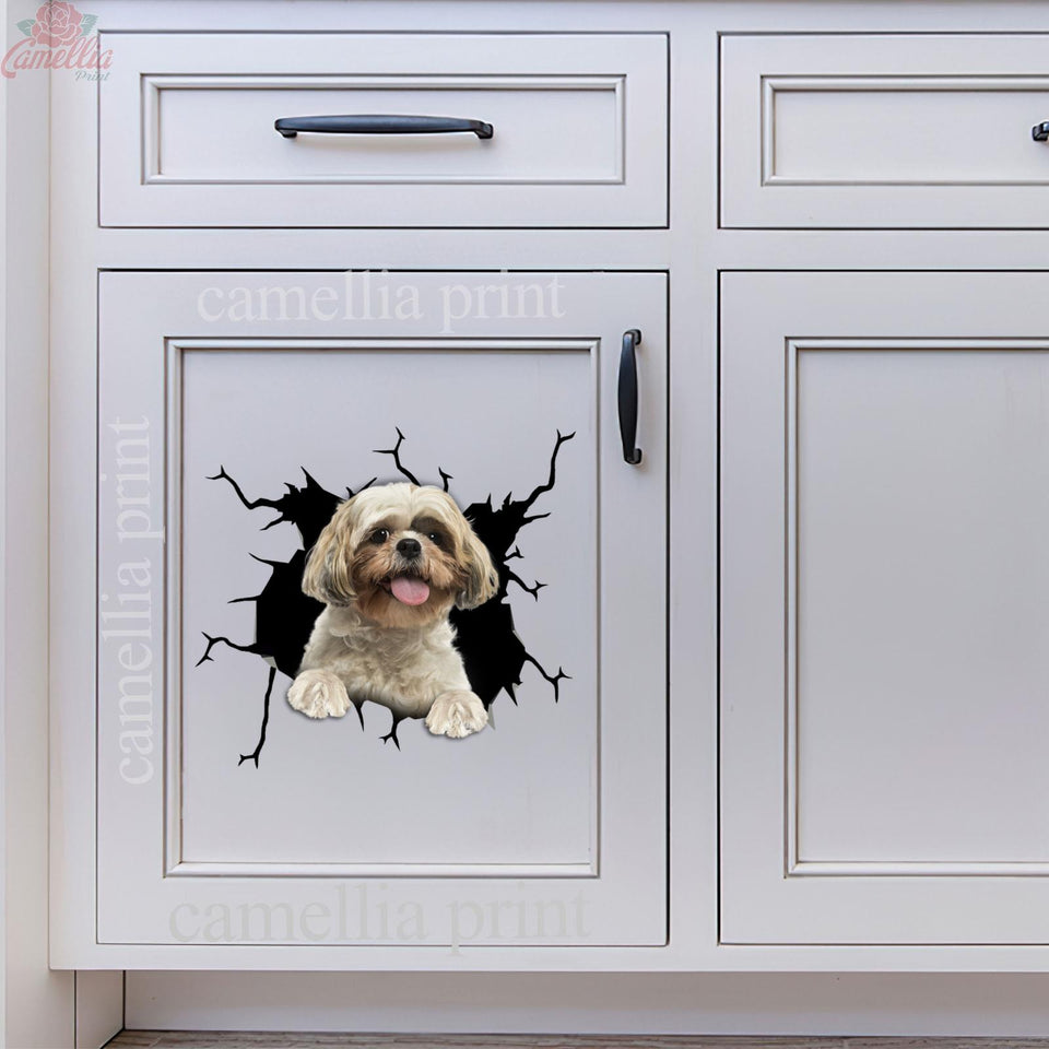Shih Tzu Crack Decal For Rear Window Wiper Happy Sticker Designs Box Gift