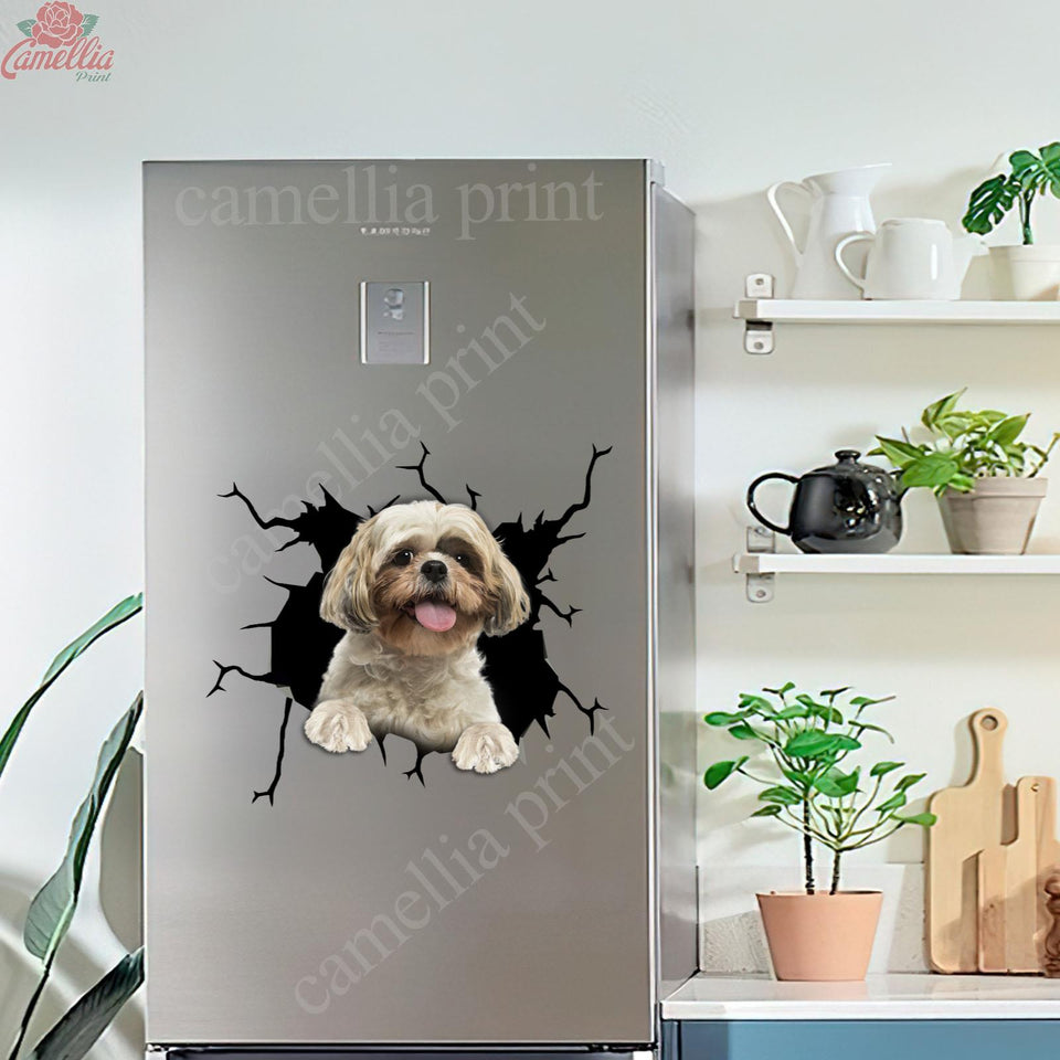 Shih Tzu Crack Decal For Rear Window Wiper Happy Sticker Designs Box Gift