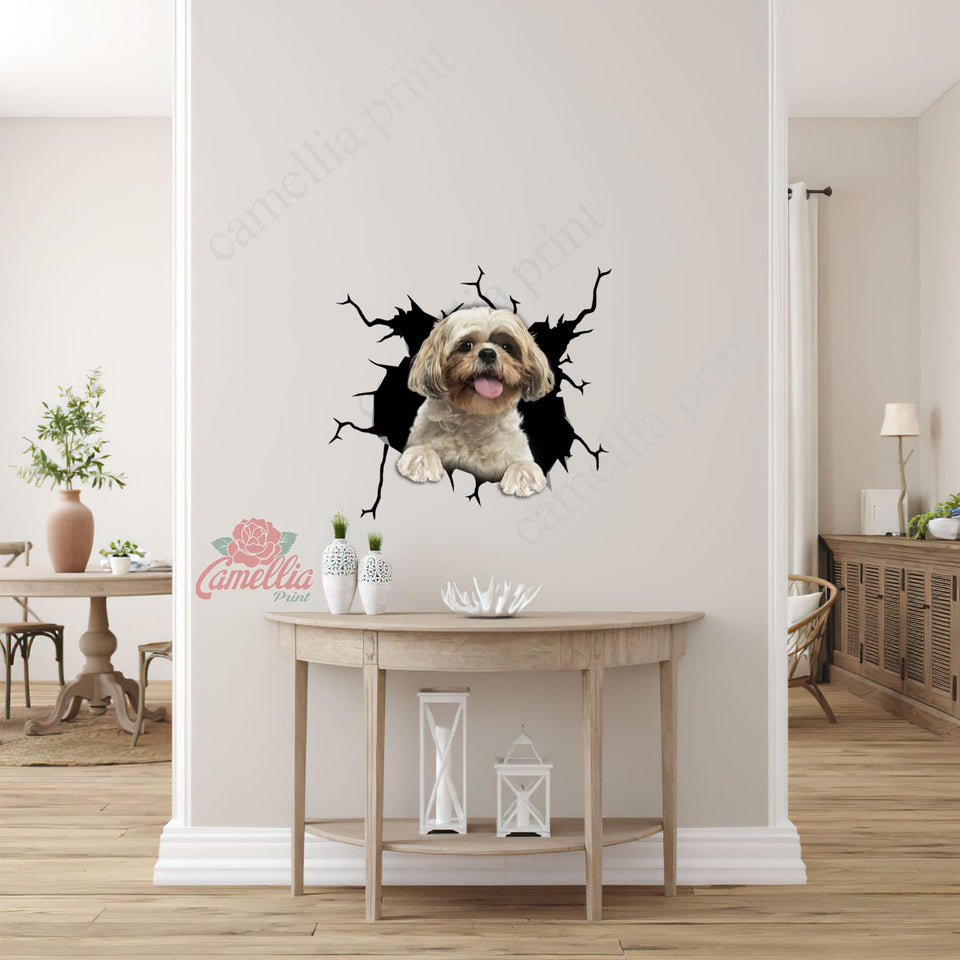 Shih Tzu Crack Decal For Rear Window Wiper Happy Sticker Designs Box Gift