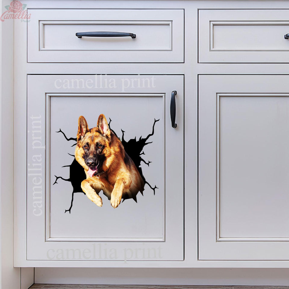 German Shepherd Crack Stickers For Cars The Cutest Big Stickers First Anniversary Gift