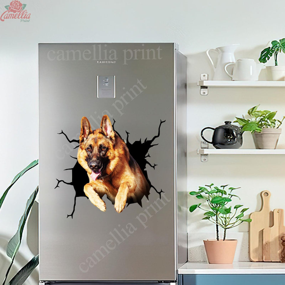 German Shepherd Crack Stickers For Cars The Cutest Big Stickers First Anniversary Gift