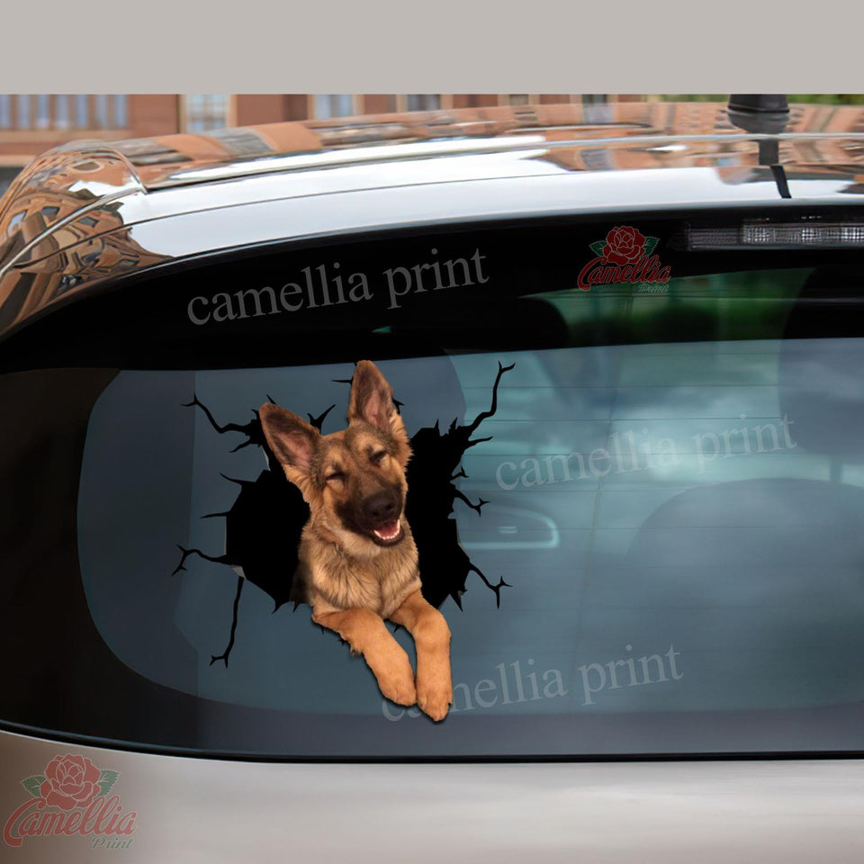 German Shepherd Crack Dad Decal Funny Jokes Kiss Cut Stickers Housewarming