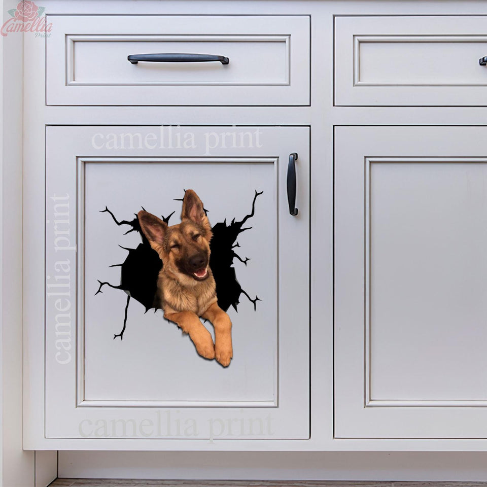 German Shepherd Crack Dad Decal Funny Jokes Kiss Cut Stickers Housewarming