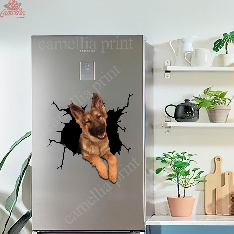 German Shepherd Crack Dad Decal Funny Jokes Kiss Cut Stickers Housewarming
