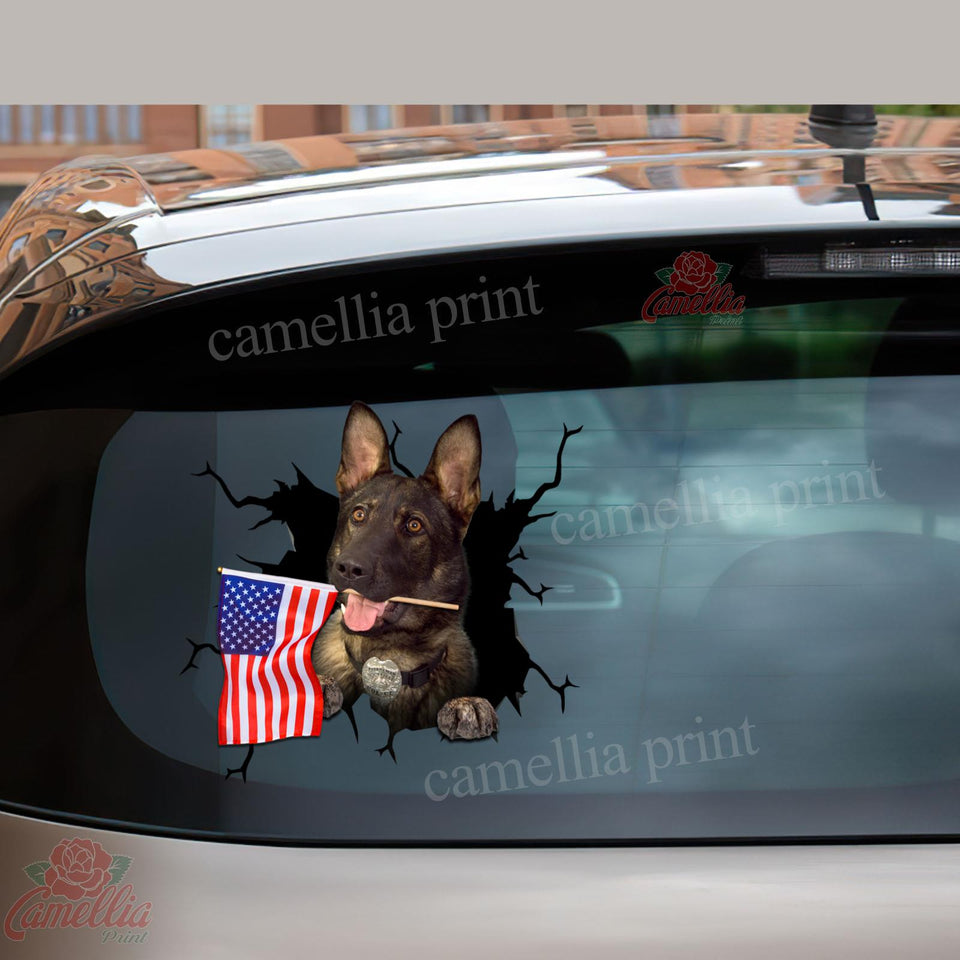 German Shepherd Crack Bumper Sticker Nice Car Sticker Unique Birthday Gifts For Him