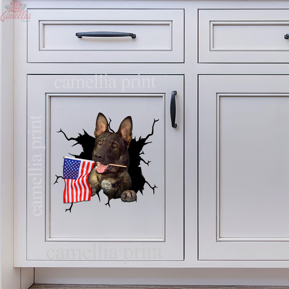 German Shepherd Crack Bumper Sticker Nice Car Sticker Unique Birthday Gifts For Him