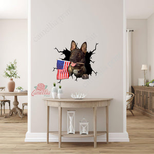 German Shepherd Crack Bumper Sticker Nice Car Sticker Unique Birthday Gifts For Him