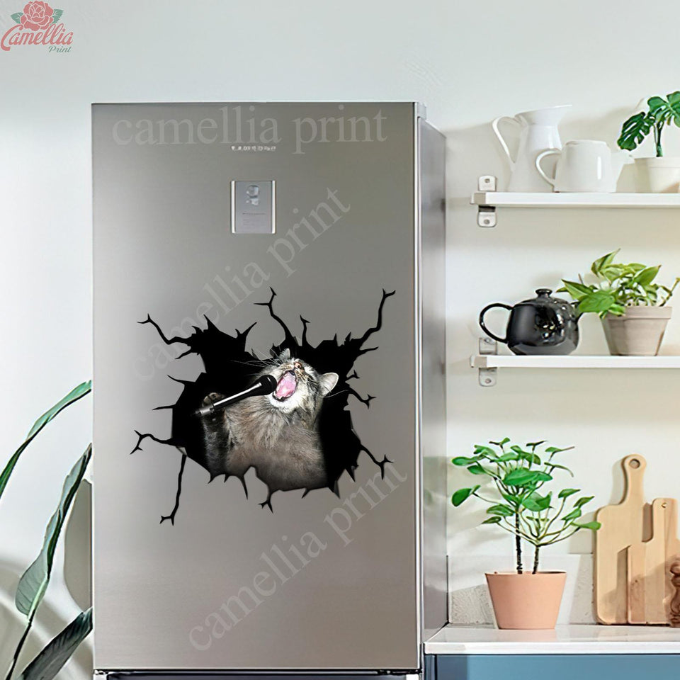 Funny Cats Crack Bone Sticker Cute Circle Stickers Boyfriend Valentines Day Gifts