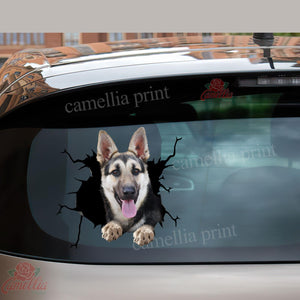 German Shepherd Crack Mom Car Decal Cute Water Bottle Stickers Couple Gift Ideas