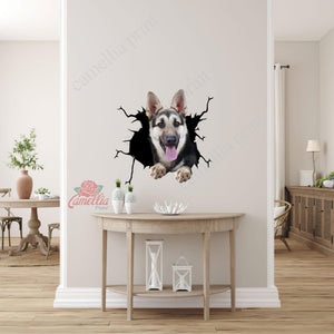 German Shepherd Crack Mom Car Decal Cute Water Bottle Stickers Couple Gift Ideas