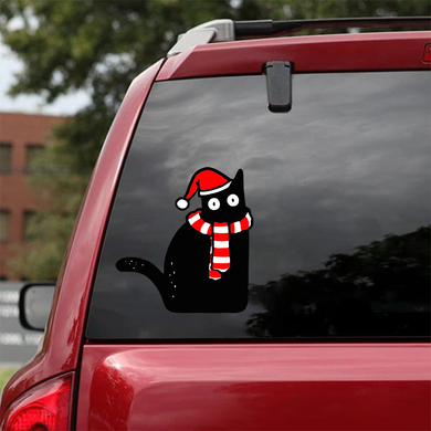 [sk0144-snf-tnt]Funny black cats Sticker Lover - Camellia Print
