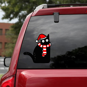 [sk0144-snf-tnt]Funny black cats Sticker Lover - Camellia Print