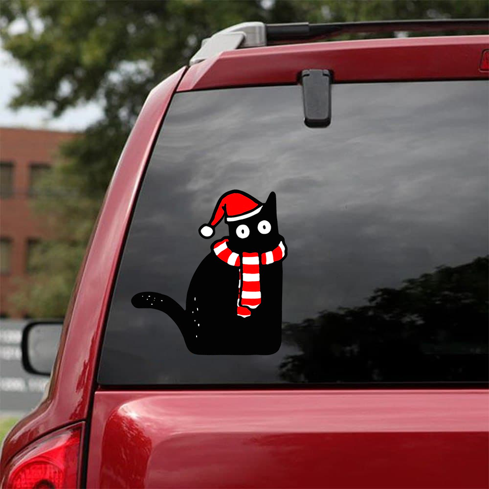 [sk0144-snf-tnt]Funny black cats Sticker Lover - Camellia Print