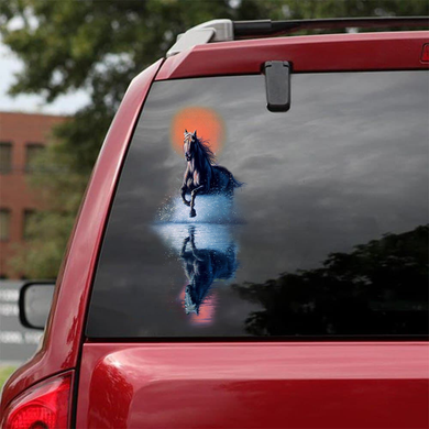 [sk0247-snf-tpa] Horse Animal Car Sticker Lover - Camellia Print