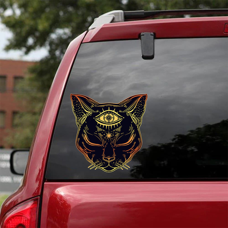 [sk0285-snf-tnt] Black cats Car Sticker Lover - Camellia Print