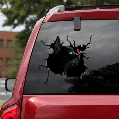[sk1155-snf-ptd]-black-cat-crack-sticker-cats-lover