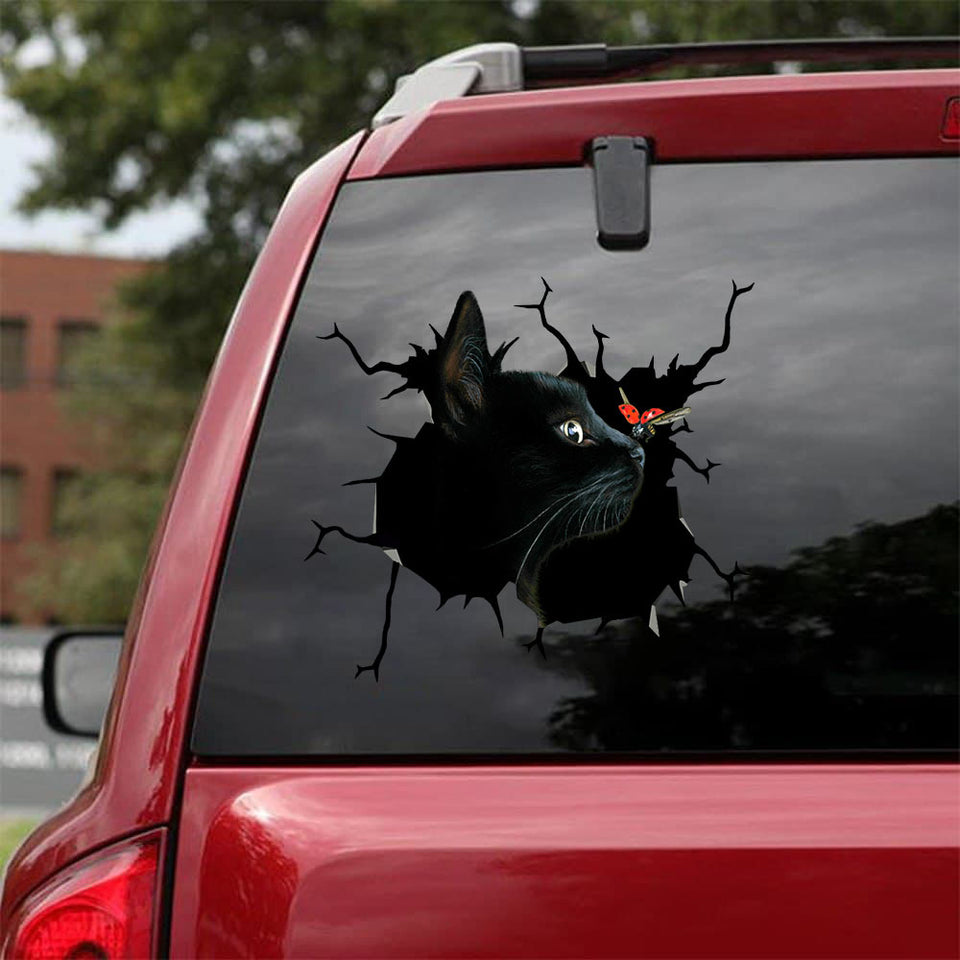 [sk1155-snf-ptd]-black-cat-crack-sticker-cats-lover