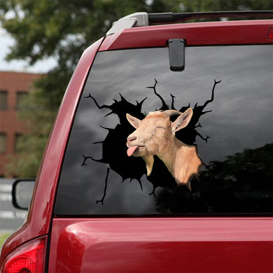[sk1072-snf-lad]-funny-goat-crack-sticker-animals-lover