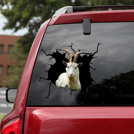 [sk1069-snf-lad]-goat-crack-sticker-animals-lover