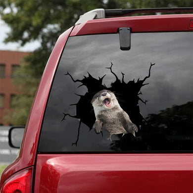 [sk1149-snf-tnt]-otter-crack-sticker-animals-lover