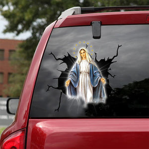 [ld0140-snf-lad]-mary-crack-car-sticker-mary-lover
