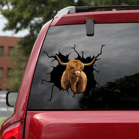 Highland Cow Crack Decals For Windows Happy Custom Decal Stickers Gifts For Bakers