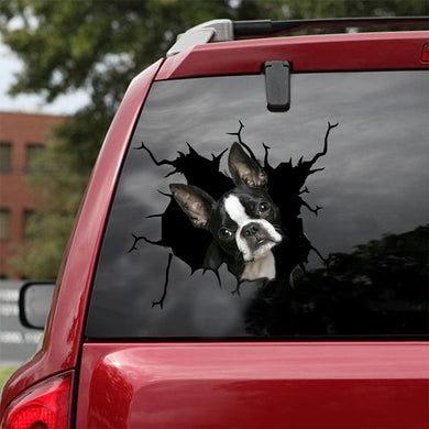 [sk1087-snf-lad]-funny-french-bulldog-crack-sticker-dogs-lover
