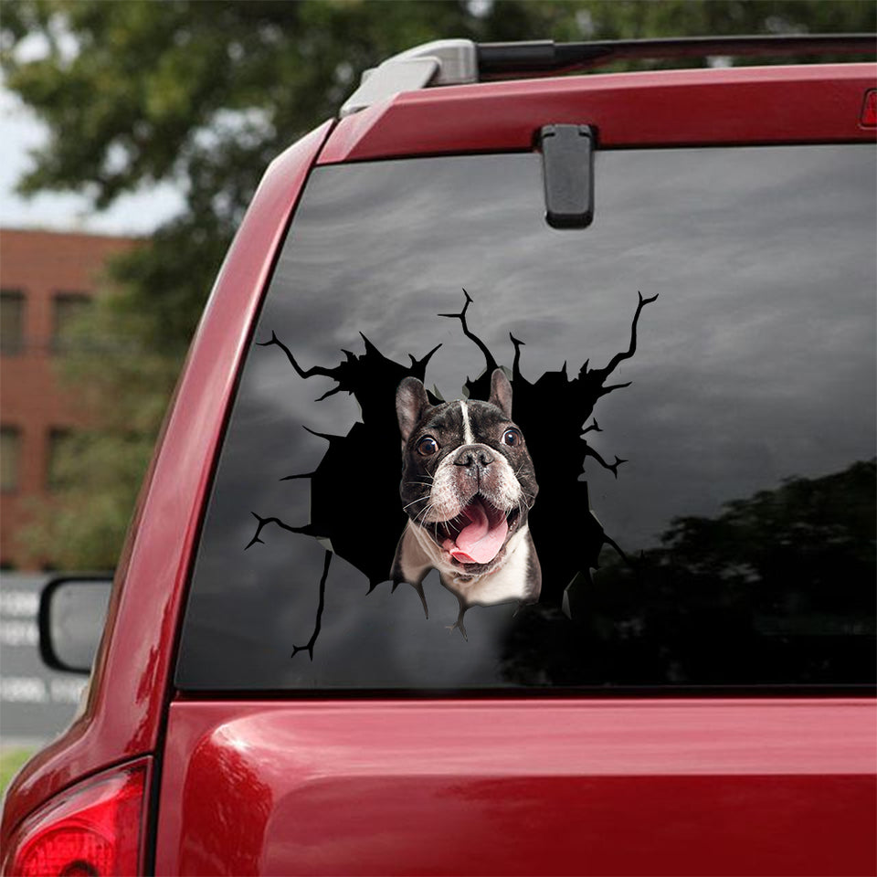 [sk1079-snf-lad]-funny-french-bulldog-crack-sticker-dogs-lover