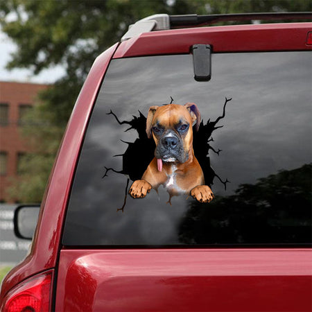 [ld0662-snf-lad]-boxer-crack-car-sticker-dogs-lover