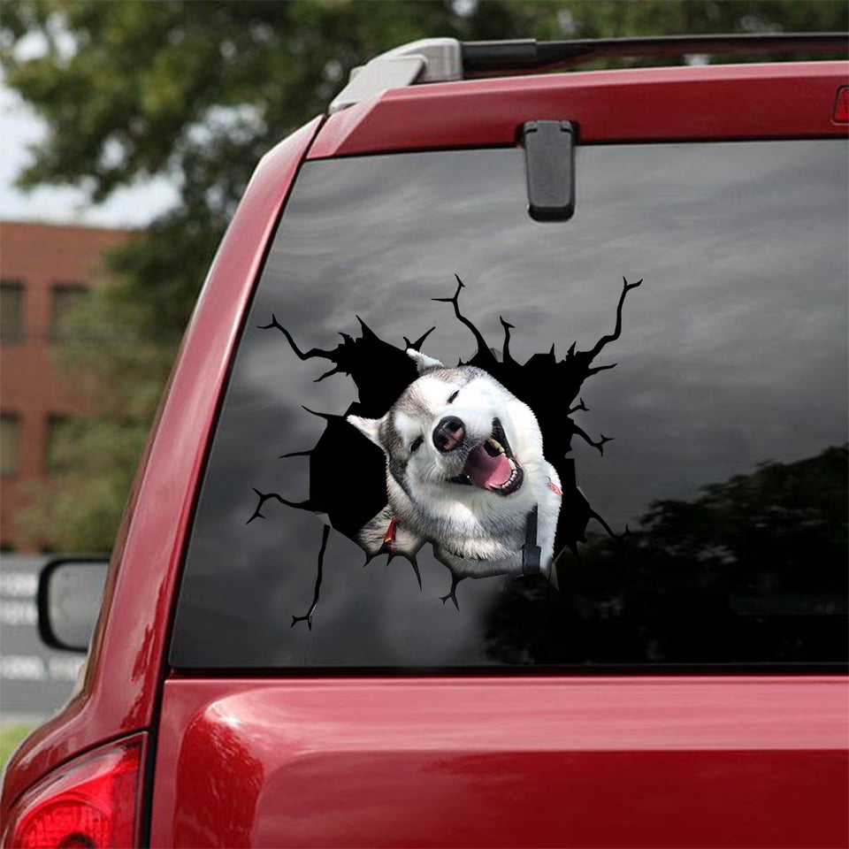 [sk1189-snf-lad]-husky-sibir-crack-sticker-dogs-lover