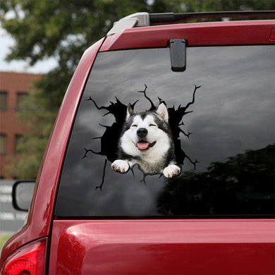 [sk1188-snf-lad]-husky-sibir-crack-sticker-dogs-lover