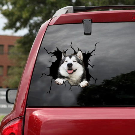 [sk1188-snf-lad]-husky-sibir-crack-sticker-dogs-lover