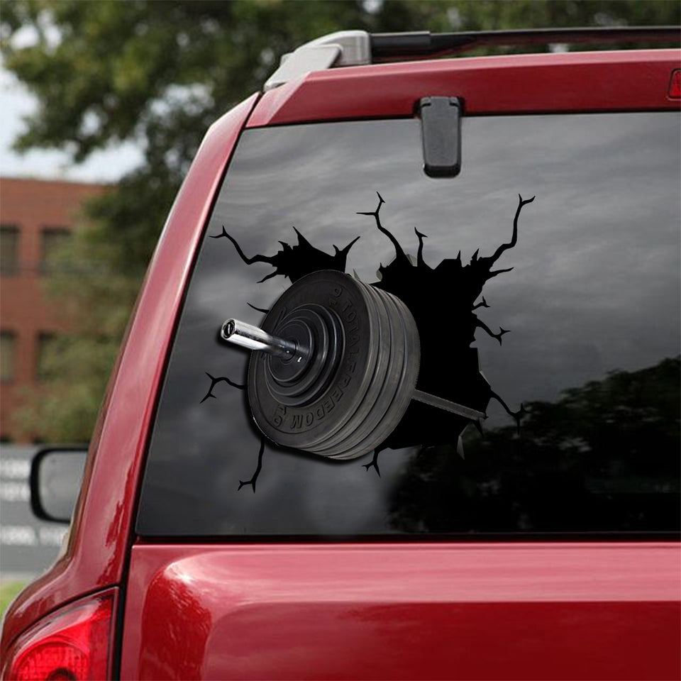 [sk1351-snf-tnt]-powerlifting-barbell-crack-sticker-gym-lover
