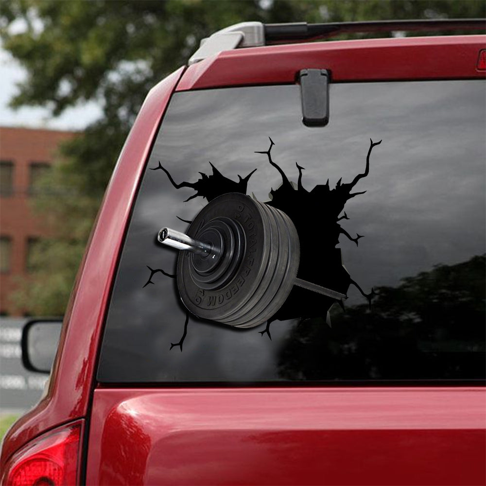 [sk1351-snf-tnt]-powerlifting-barbell-crack-sticker-gym-lover
