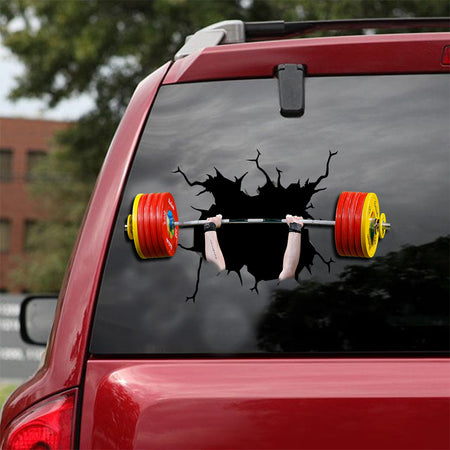 [sk1353-snf-tnt]-powerlifting-barbell-crack-sticker-gym-lover