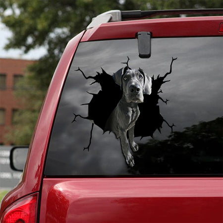 [ld0189-snf-lad]-weimaraner-crack-car-sticker-dogs-lover