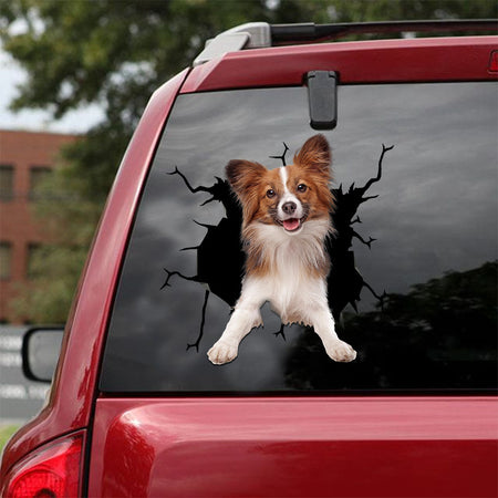 [ld0692-snf-lad]-papillon-dog-crack-car-sticker-dogs-lover
