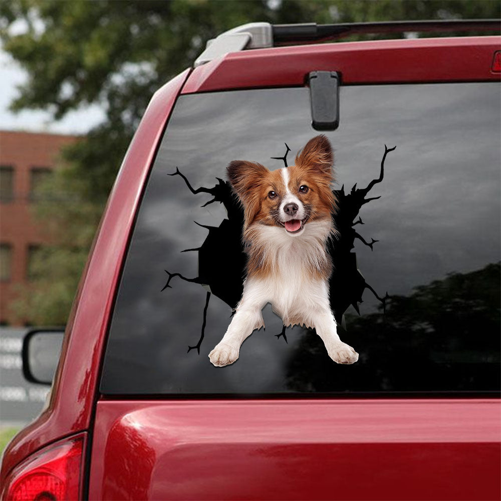 [ld0692-snf-lad]-papillon-dog-crack-car-sticker-dogs-lover