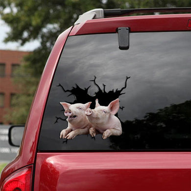 [sk1225-snf-tpa]-funny-pig-friends-crack-sticker-cattle-lover