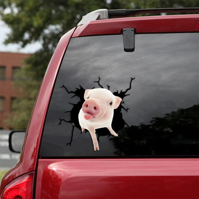 [sk1228-snf-tpa]-mini-pig-friends-crack-sticker-cattle-lover