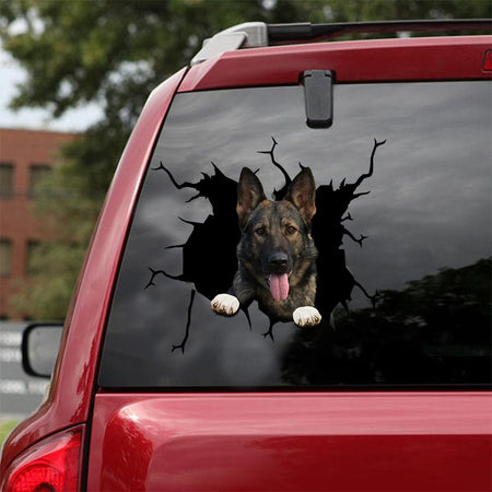 German Shepherd Crack Decals For Walls Happy Water Bottle Labels Christmas Gifts For Mom
