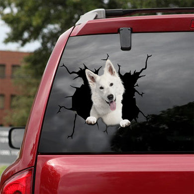 [sk1267-snf-lad]-german-shepherd-crack-car-sticker-dogs-lover