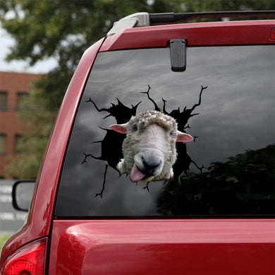 [sk1312-snf-lad]-merino-wool-sheep-crack-sticker-cattle-lover