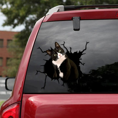 [sk1489-snf-tpa]-tuxedo-cat-crack-sticker-cats-lover