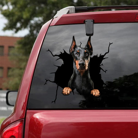 [da0074-snf-tnt]-doberman-crack-car-sticker-dogs-lover