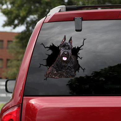 [th0583-snf-tpa]-schnauzer-crack-car-sticker-dogs-lover