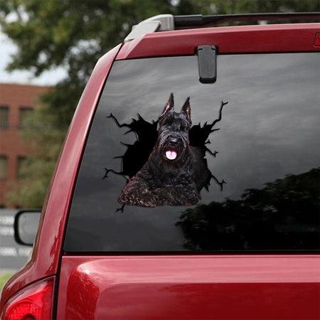 [th0583-snf-tpa]-schnauzer-crack-car-sticker-dogs-lover