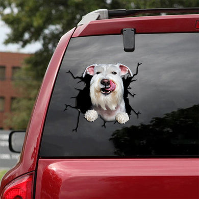 [th0584-snf-tpa]-schnauzer-crack-car-sticker-dogs-lover
