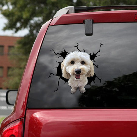 [ld0711-snf-lad]-maltipoo-chin-crack-car-sticker-dogs-lover